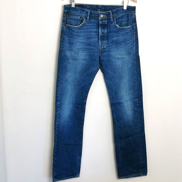 Levi's | Jeans | Levis 5 Jeans Men Sz W33 L34 Light Rinse Wash Denim  Straight Leg Button Front | Poshmark